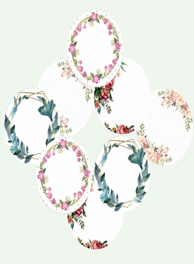 SLGIFT Vinyl Round Floral Theme Sticker, Self-Adhesive Vinyl Stickers, 40 Pieces, 2 x 2 Inches Round Sticker, 4 Unique Designs, R154 - Image 3
